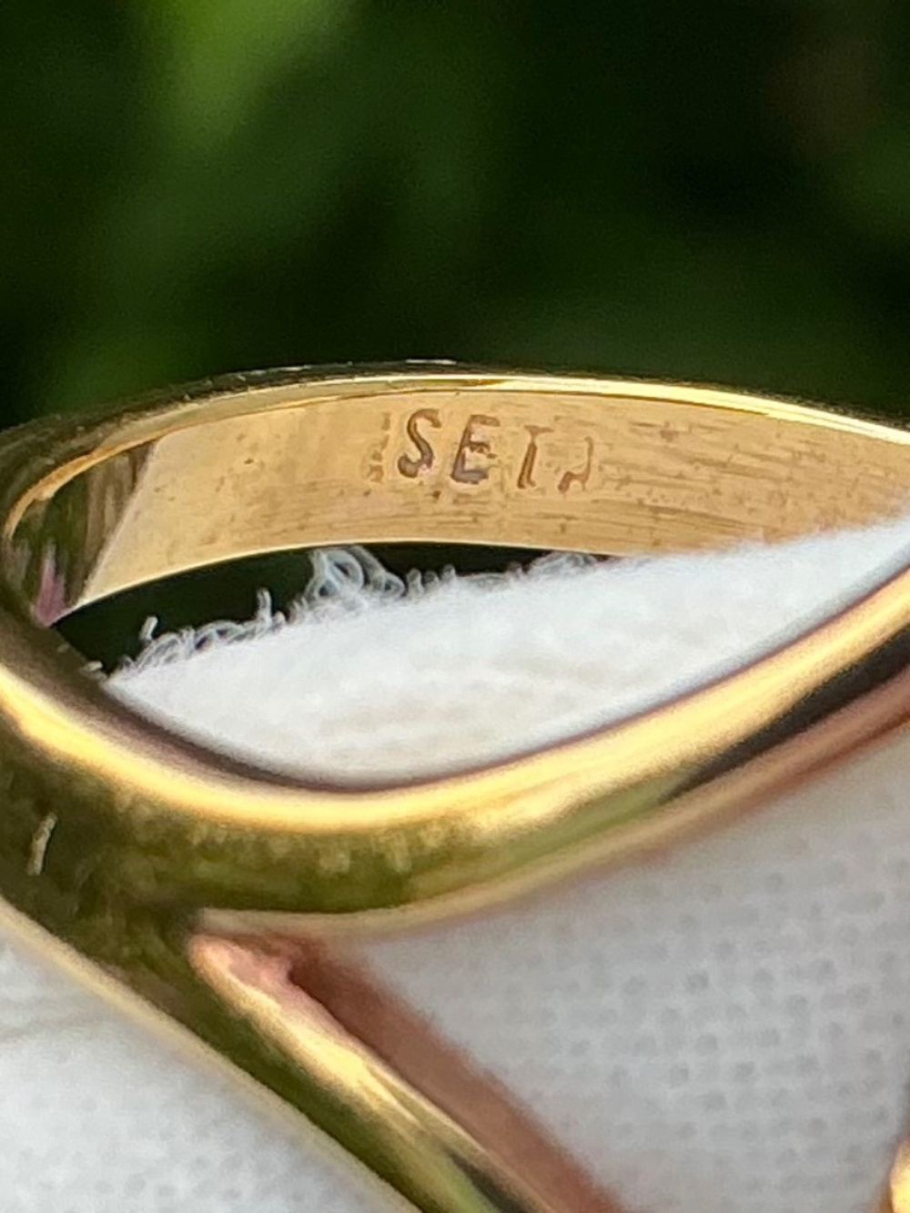 Vintage Seta Oval Black Onyx & Crystal Gold Plated Statement Ring Size 6 - Picture 9 of 13